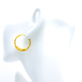 Alternating Dotted 22K Gold Bali Earrings