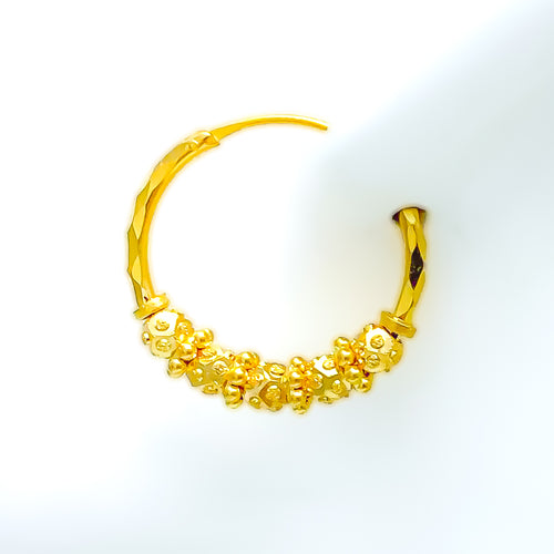 Modest Shimmering 22K Gold Bali Earrings