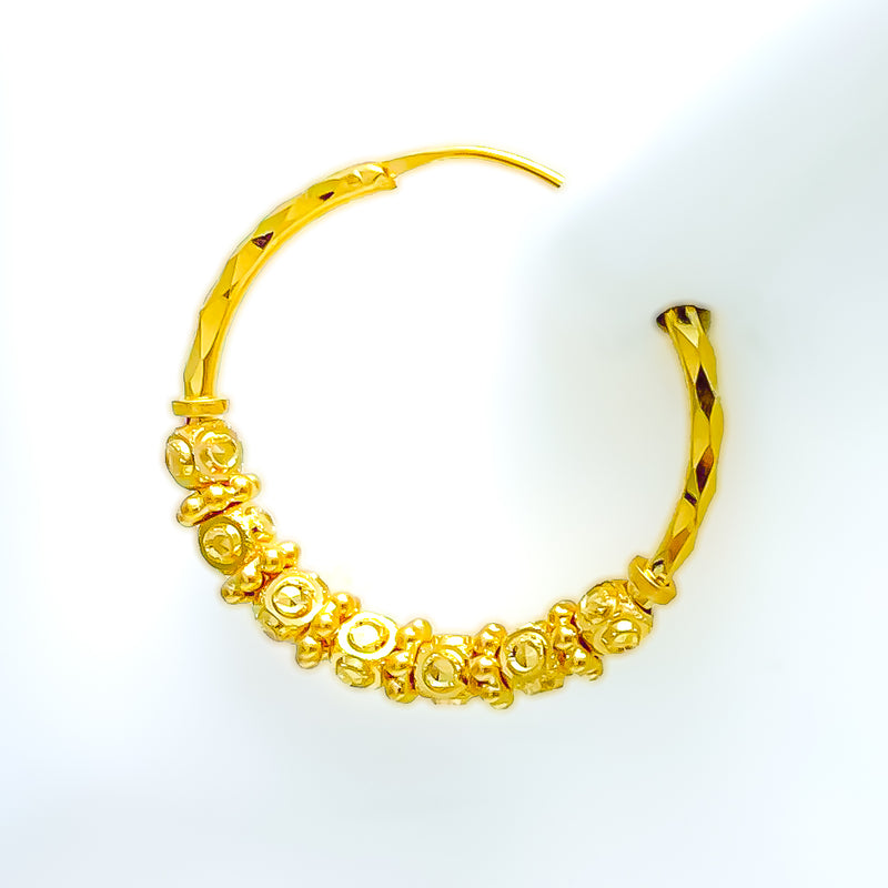 Sophisticated Radiant 22K Gold Hoop Earrings