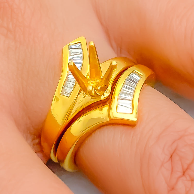 Bespoke Golden 18K Gold + Diamond Setting