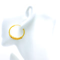 Elegant Cutwork 22K Gold Bali Earrings