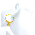 Textured Orb 22K Gold Bali Jhumki Earrings