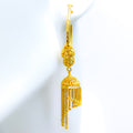 Elongated 22K Gold Curtain Bali Earrings