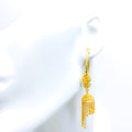 Elongated 22K Gold Curtain Bali Earrings