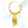 Elongated 22K Gold Curtain Bali Earrings