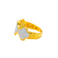Delightful Dressy 21K Gold Clover Enamel Ring 