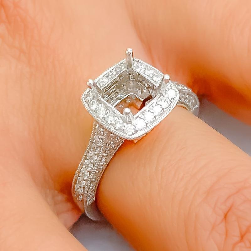 Bold Beautiful 18K Gold + Diamond Setting