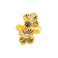 Radiant Twin Flower 21k Gold Clover Ring 