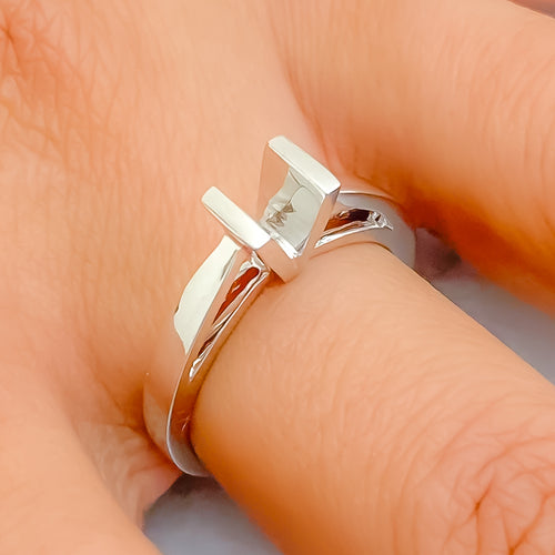 Radiant Graceful 18K Gold + Stone/ Diamond Setting