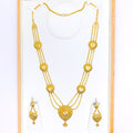Reflective Heart Adorned 22k Gold Necklace Set