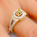 Charming 18K Gold + Diamond Setting