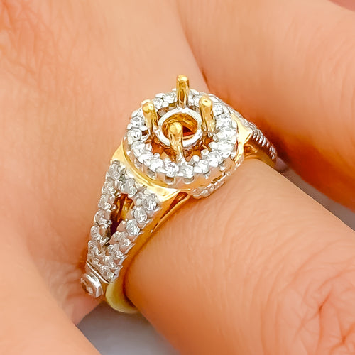 Charming 18K Gold + Diamond Setting