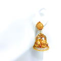 Majestic 22K Gold Antique Peacock Jhumki Earrings