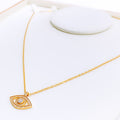 Extravagant Evil Eye 21k Gold CZ Necklace