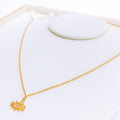 Dainty Evil Eye 21k Gold CZ Necklace