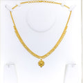 Intricate Paisley Accented 22k Gold Necklace 