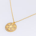 Radiant Round Flake 21k Gold CZ Necklace