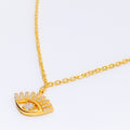 Majestic Evil Eye 21k Gold CZ Necklace