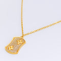 Dazzling Floral 21k Gold CZ Necklace
