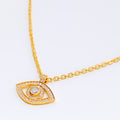 Magnificent Evil Eye 21k Gold CZ Necklace