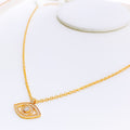 Magnificent Evil Eye 21k Gold CZ Necklace