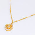 Sparkling Round 21k Gold CZ Necklace