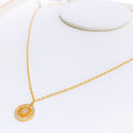 Sparkling Round 21k Gold CZ Necklace