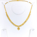 Elegant Elongated 22k Gold Leaf Necklace 