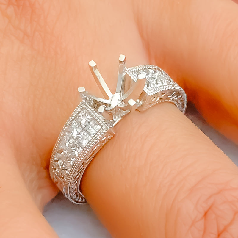 Embellished 18K Gold + Diamond Setting