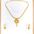 Ornate Open Flower 22k Gold Necklace Set