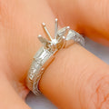 Bright Stylish Platinum + Diamond Setting