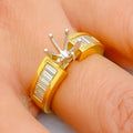 Glittering 18K Gold + Diamond Setting
