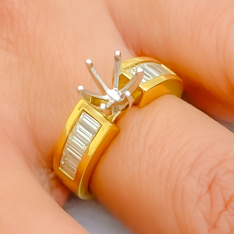 Glittering 18K Gold + Diamond Setting