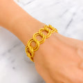 Charming Posh Hollow Link 22K Gold Bracelet 