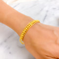 Intricate Gleaming 22k Gold Orb Bangle Bracelet
