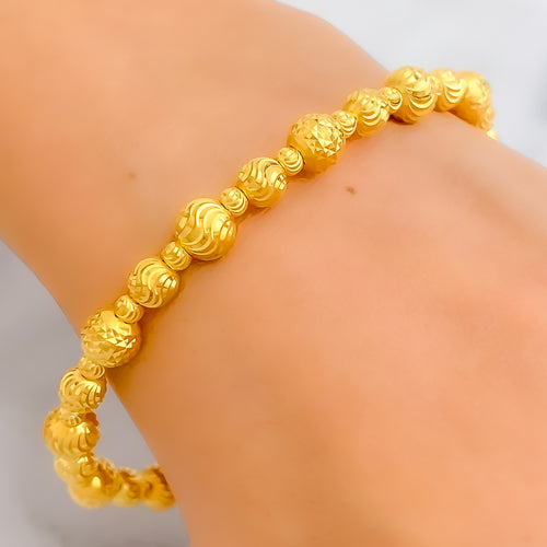 Luminescent Twinkling 22k Gold Orb Bangle Bracelet
