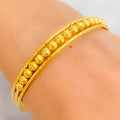 Captivating Wavy 22k Gold Orb Bangle Bracelet 