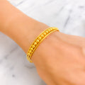 Satin Smooth 22k Gold Orb Bangle Bracelet 