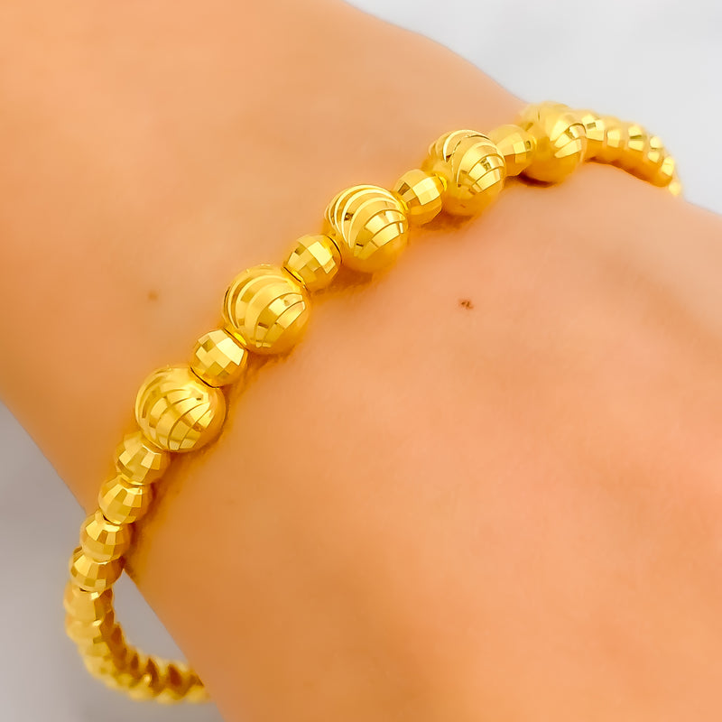 Mesmerizing Opulent 22k Gold Orb Bangle Bracelet 
