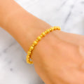 Captivating Contour 22k Gold Orb Bangle Bracelet 