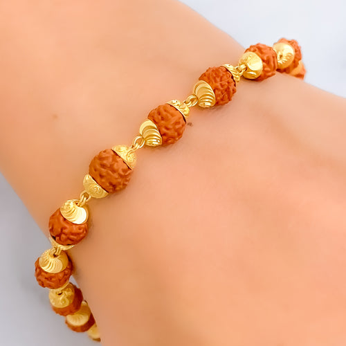 Iconic Lustrous 22k Gold Rudraksh Bracelet 
