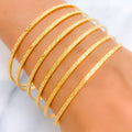 Custom-Fancy Wave 22k Gold Bangles Set - payment 1