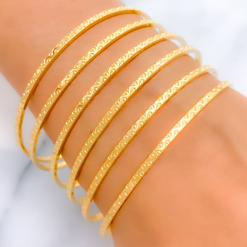 Custom-Fancy Wave 22k Gold Bangles Set - payment 2