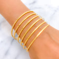 Custom-Fancy Wave 22k Gold Bangles Set - payment 1