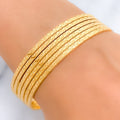 Custom-Fancy Wave 22k Gold Bangles Set - payment 2