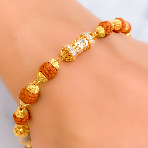 Captivating Bold 22k Gold Rudraksh Bracelet 