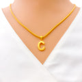 C 22k Gold Letter Pendant 