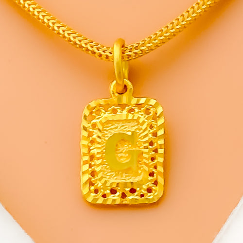 G 22k Gold Letter Pendant 
