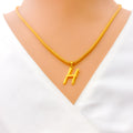 H 22k Gold Letter Pendant 