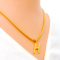 H 22k Gold Letter Pendant 